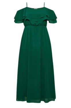 YOURS LONDON Curve Forest Green Bardot Ruffle Maxi Dress -JOICY Clothing Shop 60d570cf b661 4e 161882 X