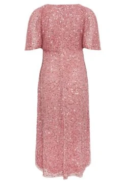 LUXE Curve Pink Hand Embellished Angel Sleeve Maxi Dress -JOICY Clothing Shop 60e3f038 e1df 40 161992 Y