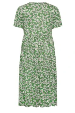 YOURS Curve Green Floral Smock Dress -JOICY Clothing Shop 61a3bc37 f84f 4e 302229 Y
