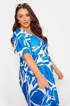 YOURS Curve Blue Swirl Print Maxi Dress -JOICY Clothing Shop 634f8a89 690b 49 137546 D