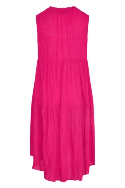 YOURS Curve Hot Pink Sleeveless Crinkle Dress -JOICY Clothing Shop 63e50c37 b6e9 43 137121 Y