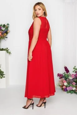 YOURS LONDON Curve Red Lace Front Chiffon Maxi Dress -JOICY Clothing Shop 64478a7b 6d30 43 161892 D