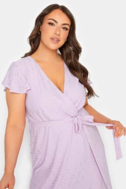 YOURS Curve Lilac Purple Broderie Anglaise Maxi Dress -JOICY Clothing Shop 64539454 a0cf 40 137558 D