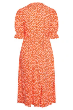LIMITED COLLECTION Curve Orange Ditsy Wrap Dress -JOICY Clothing Shop 649524a3 ce0b 48 214396 Y