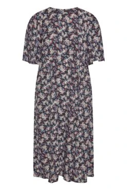 YOURS Curve Black Ditsy Print Side Split Midi Dress -JOICY Clothing Shop 6695e37f e14b 42 173812 X