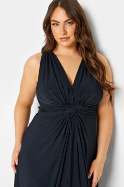 YOURS LONDON Curve Navy Blue Knot Front Maxi Dress -JOICY Clothing Shop 67643749 c358 45 162140 D