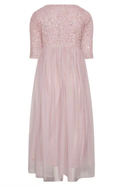 LUXE Curve Pink Sequin Hand Embellished Maxi Dress -JOICY Clothing Shop 67eab7a8 ff37 49 161157 BK