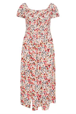 YOURS Curve Red Floral Bardot Maxi Dress -JOICY Clothing Shop 695bdcd5 6446 4d 137095 X