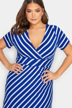 YOURS Curve Blue Stripe Swing Maxi Dress -JOICY Clothing Shop 69ccefde b6a0 43 301020 D