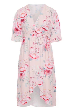 YOURS LONDON Curve Pink Floral Wrap Dress -JOICY Clothing Shop 6a65af83 747a 4e 161279 F