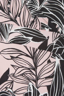 YOURS Curve Black & Pink Leaf Print V-Neck Midaxi Dress -JOICY Clothing Shop 6b2afe64 4d0e 46 302226 Z