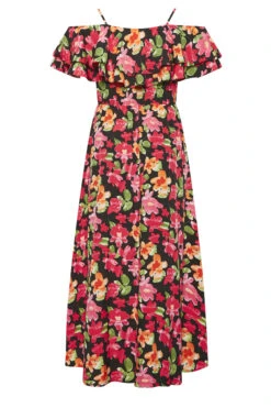 YOURS LONDON Curve Black Floral Bardot Ruffle Maxi Dress -JOICY Clothing Shop 6f513531 de17 48 161956 Y