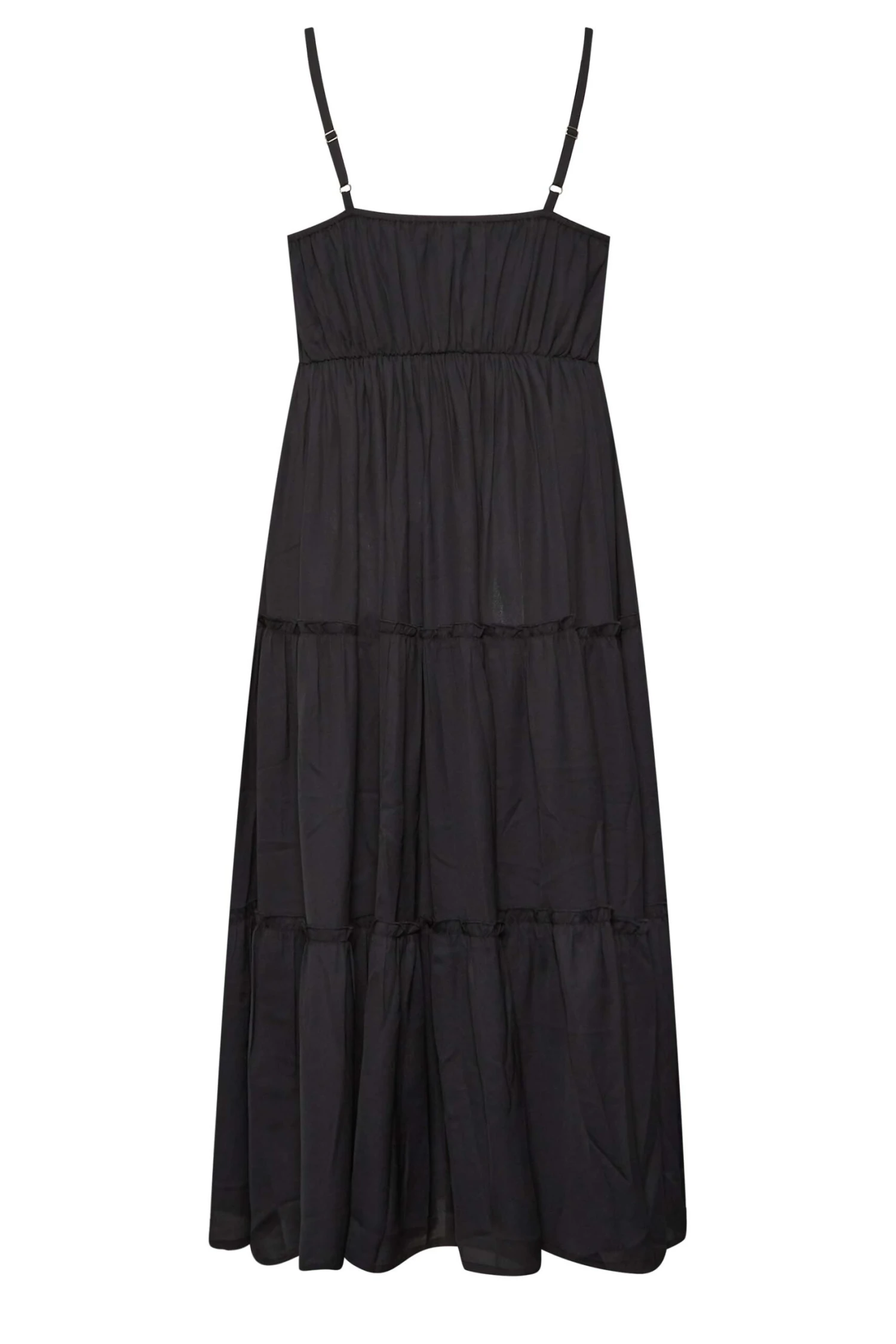 LIMITED COLLECTION Curve Black Crochet Tiered Midaxi Dress 6 LIMITED COLLECTION Curve Black Crochet Tiered Midaxi Dress - Image 6