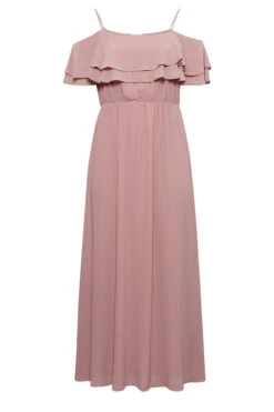 YOURS LONDON Curve Pink Bardot Ruffle Maxi Dress -JOICY Clothing Shop 74488e0f 08be 48 161880 X