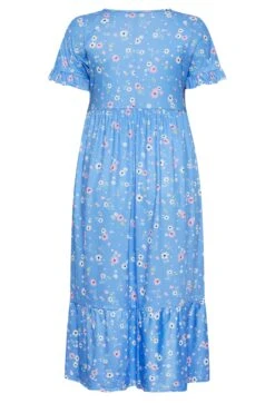 LIMITED COLLECTION Curve Blue Ditsy Print Frill Sleeve Maxi Dress 11 LIMITED COLLECTION Curve Blue Ditsy Print Frill Sleeve Maxi Dress -JOICY Clothing Shop 749a3908 f6d1 42 215604 Y