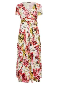 YOURS Curve White Leaf Print Front Tie Maxi Dress -JOICY Clothing Shop 76f5293d b0cc 45 302063 X