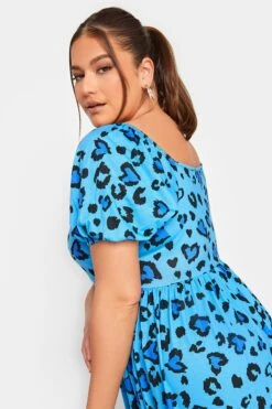LIMITED COLLECTION Curve Blue Leopard Print Midaxi Dress -JOICY Clothing Shop 77cca083 7f0c 42 215828 E
