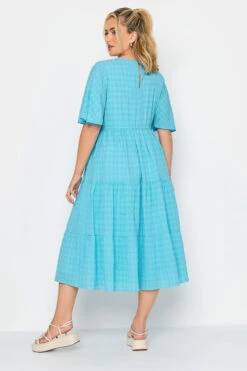 LIMITED COLLECTION Curve Aqua Blue Textured Tiered Smock Dress -JOICY Clothing Shop 77d52744 504a 4c 215543 C