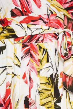 YOURS Curve White Leaf Print Front Tie Maxi Dress -JOICY Clothing Shop 78b6d348 1acf 4d 302063 Z