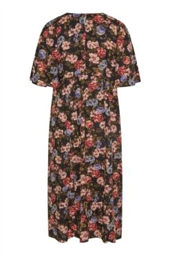 YOURS Curve Black Floral Print Side Split Midi Dress -JOICY Clothing Shop 7a26b479 44ec 47 173813 Y