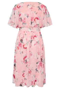 YOURS LONDON Curve Pink Angel Sleeve Floral Shirred Dress -JOICY Clothing Shop 7ad8dcf3 d178 43 162048 Y