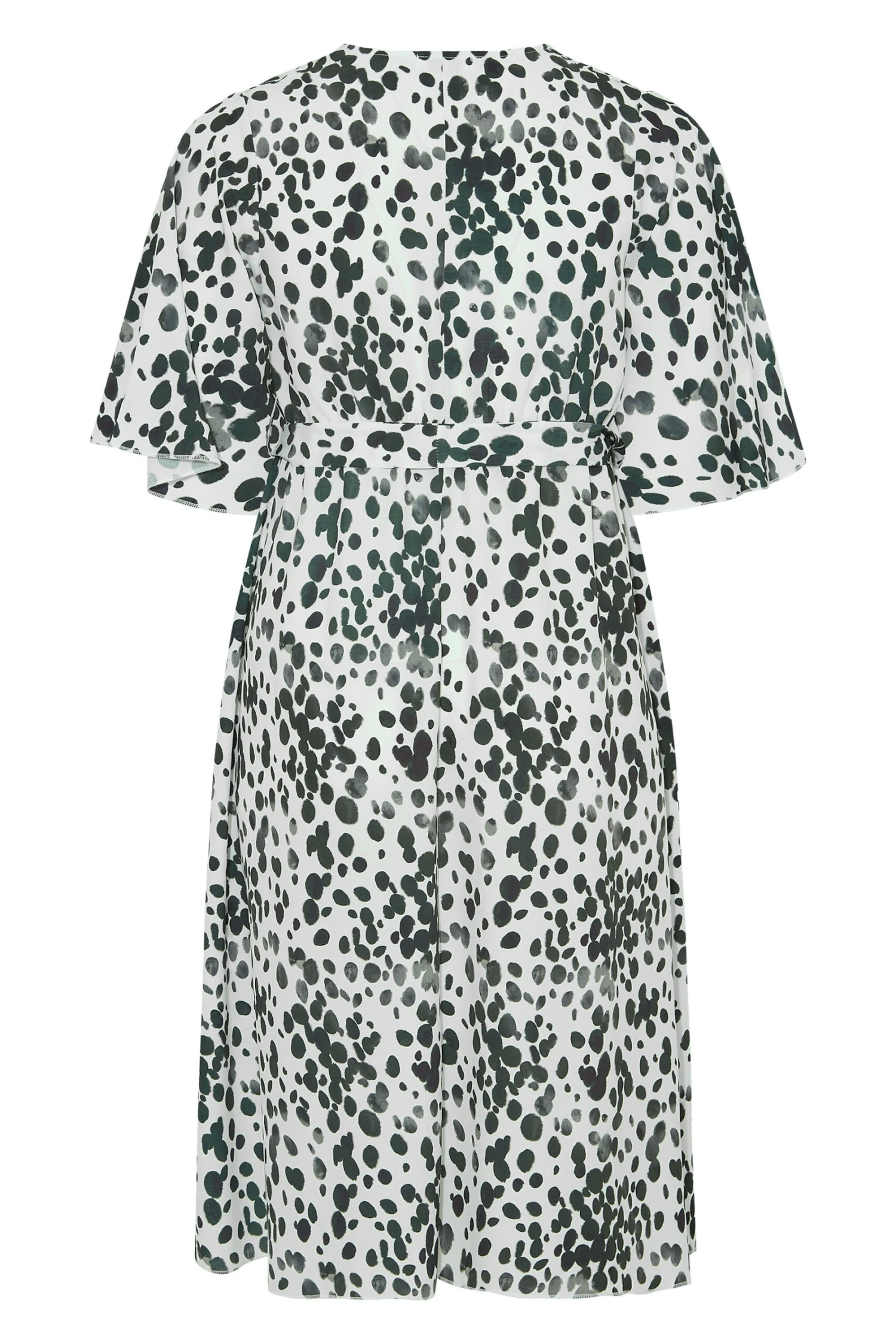 YOURS LONDON Curve White Dalmatian Print Wrap Dress 6 YOURS LONDON Curve White Dalmatian Print Wrap Dress - Image 6
