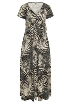 YOURS Curve Black Leaf Print Wrap Dress -JOICY Clothing Shop 7c707ee6 f542 4a 301599 X