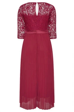 YOURS LONDON Curve Burgundy Red Lace Pleated Maxi Dress -JOICY Clothing Shop 7d676054 55f7 44 161009 BK