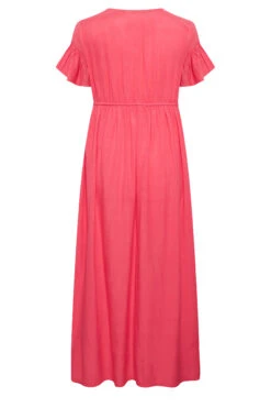 LIMITED COLLECTION Curve Coral Pink Frill Sleeve Cotton Maxi Dress 11 LIMITED COLLECTION Curve Coral Pink Frill Sleeve Cotton Maxi Dress -JOICY Clothing Shop 7dcab102 78b8 41 215681 Y