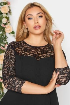 YOURS LONDON Curve Black Lace Sweetheart Midi Dress -JOICY Clothing Shop 7e223d32 1927 4e 162027 D