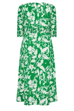 YOURS Curve Green Floral Split Front Dress 11 YOURS Curve Green Floral Split Front Dress -JOICY Clothing Shop 7ea30ccf 430b 43 301904 Y