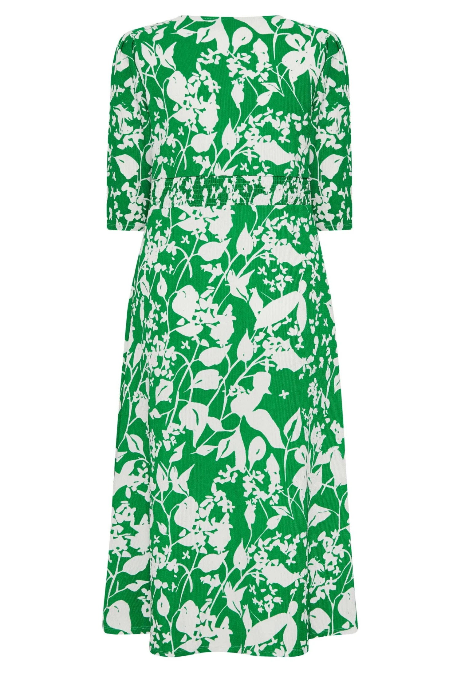 YOURS Curve Green Floral Split Front Dress 6 YOURS Curve Green Floral Split Front Dress - Image 6