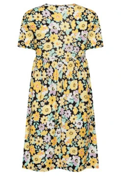 YOURS PETITE Curve Yellow Floral Print Smock Dress -JOICY Clothing Shop 7ecef86d 4efe 49 174426 y