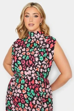 YOURS PETITE Curve Black Animal Print Halter Neck Dress -JOICY Clothing Shop 7f648a28 bb49 4c 174499 D