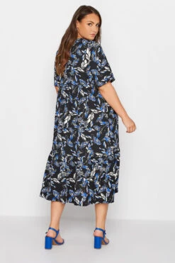 YOURS Curve Black Floral Print Tiered Midi Dress -JOICY Clothing Shop 7f91ce47 c4fb 4e 300801 C