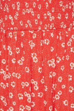 YOURS Curve Red Daisy Print Shirred Midi Dress -JOICY Clothing Shop 8210a6f2 0863 41 137301 Z