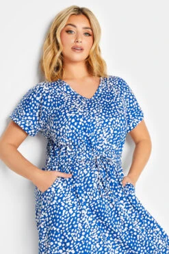 YOURS Curve Cobalt Blue Animal Print Maxi T-Shirt Dress -JOICY Clothing Shop 839cc9cf 1876 4a 137299 D