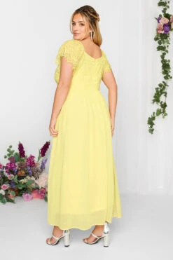 YOURS LONDON Curve Yellow Lace Detail Wrap Maxi Dress -JOICY Clothing Shop 83f95d37 a318 4f 151894 C