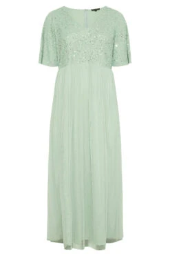 LUXE Curve Sage Green Sequin Hand Embellished Maxi Dress 10 LUXE Curve Sage Green Sequin Hand Embellished Maxi Dress -JOICY Clothing Shop 842c12a4 47bb 4c 161155 F