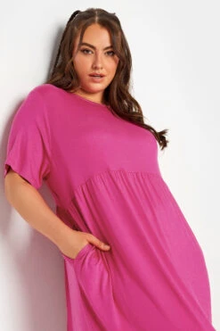 LIMITED COLLECTION Curve Hot Pink Pocket Maxi Dress -JOICY Clothing Shop 850829d7 7271 4e 215719 D