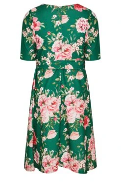 YOURS LONDON Curve Green Floral Square Neck Dress -JOICY Clothing Shop 86717c8b e1b6 46 161733 Y