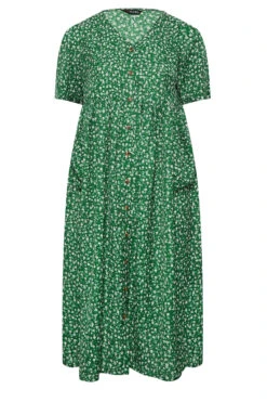 YOURS Curve Green Daisy Print Smock Dress 10 YOURS Curve Green Daisy Print Smock Dress -JOICY Clothing Shop 879b4d61 a702 47 137336 X