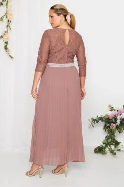 YOURS LONDON Curve Blush Pink Lace Pleated Maxi Dress -JOICY Clothing Shop 89bf599e 8114 4d 161901 C