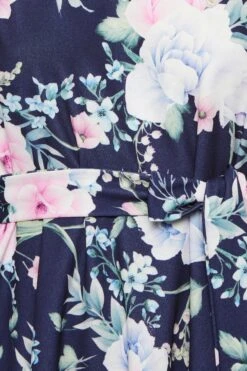 YOURS LONDON Curve Navy Blue & Pink Floral Mesh Panel Skater Dress -JOICY Clothing Shop 8a849b4a 7d9c 45 162041 Z