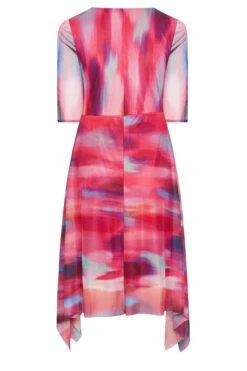 YOURS LONDON Curve Pink Abstract Print Mesh Wrap Dress -JOICY Clothing Shop 8b1377a5 234c 4a 162121 Y