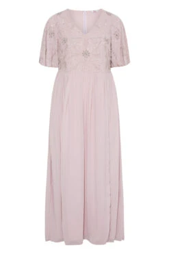 LUXE Curve Pink Floral Hand Embellished Maxi Dress -JOICY Clothing Shop 8eb224dd 3233 40 161158 X