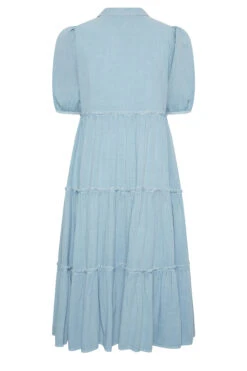 YOURS Curve Blue Acid Wash Tiered Chambray Denim Shirt Dress -JOICY Clothing Shop 8f3b3c32 37c6 4c 137436 Y