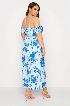 YOURS LONDON Curve Blue Floral Cold Shoulder Maxi Dress -JOICY Clothing Shop 90df4730 e488 4b 161531 C