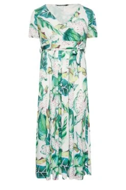 YOURS Curve White Leaf Print Maxi Wrap Dress 10 YOURS Curve White Leaf Print Maxi Wrap Dress -JOICY Clothing Shop 91e3c752 4e0d 4b 302163 X
