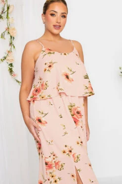 YOURS LONDON Curve Light Pink Floral Overlay Maxi Dress -JOICY Clothing Shop 92c41f2f 822c 43 161943 D